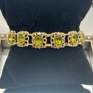 Vintage Gold-filled Hawaiian Jade Bracelet - 1960’s